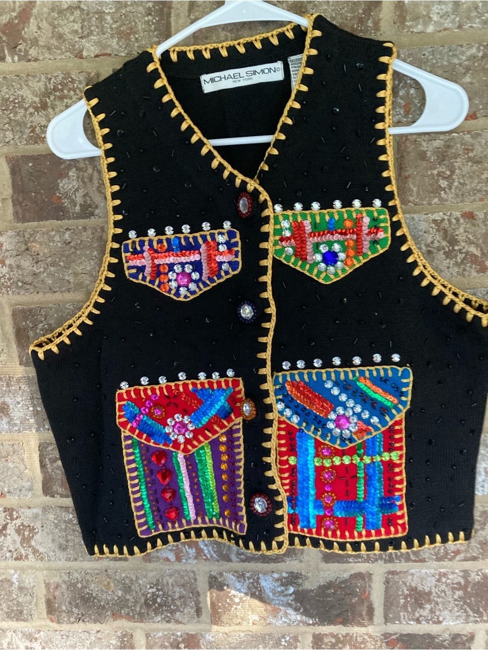 Vintage Michael Simon Sweater Vest Size Large